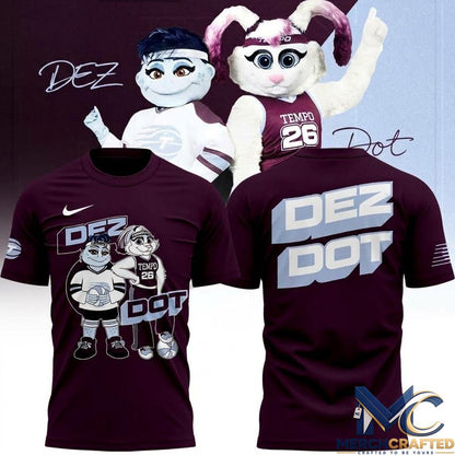 Toronto Tempo Dez and Dot Mascot Maroon T-Shirt