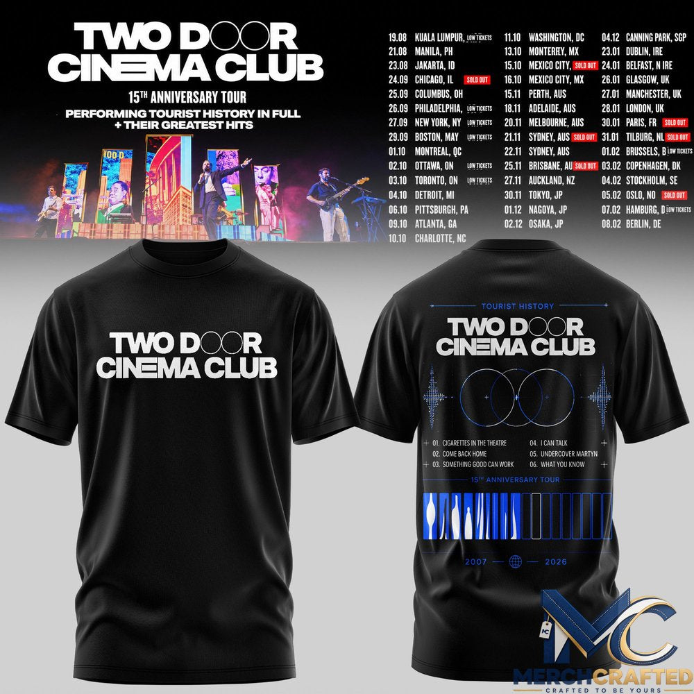 Two Door Cinema Club 15th Anniversary Tour TShirt