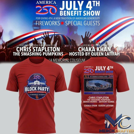 USC Trojans x America250 July 4th Benefit Show 2026 Red Shirt