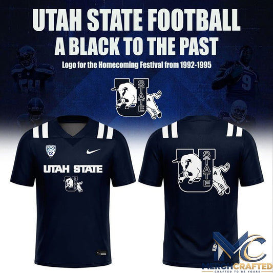 Utah State Aggies Football 1992–1995 Vintage Logo “A Blast To The Past” Football Jersey