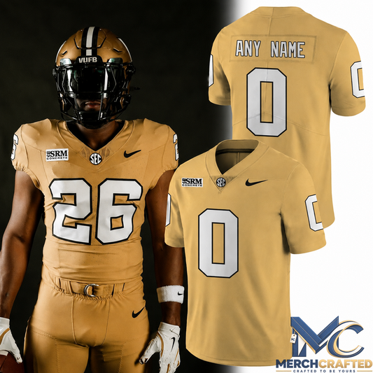 Vanderbilt Commodores Season 2026 Custom Gold Football Jersey