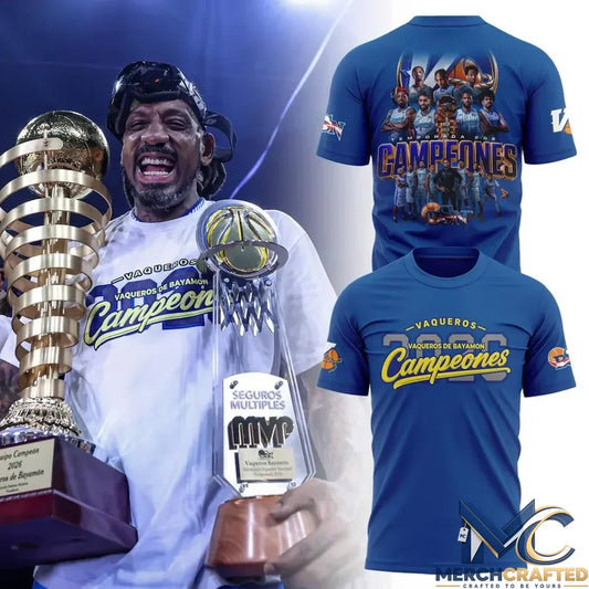 Vaqueros de Bayamón 2026 Camiseta Conmemorativa de Campeones Blue Edition Shirt