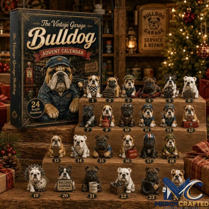 Vintage Garage Bulldog Advent Calendar 2026