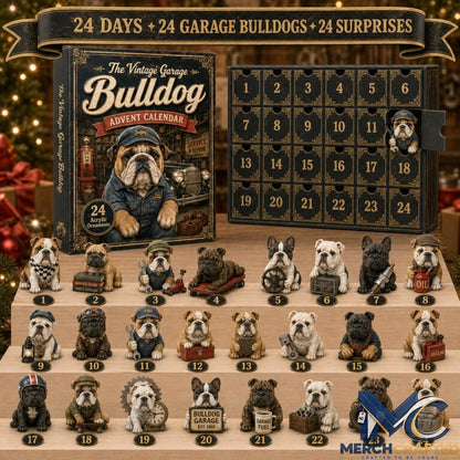 Vintage Garage Bulldog Advent Calendar 2026