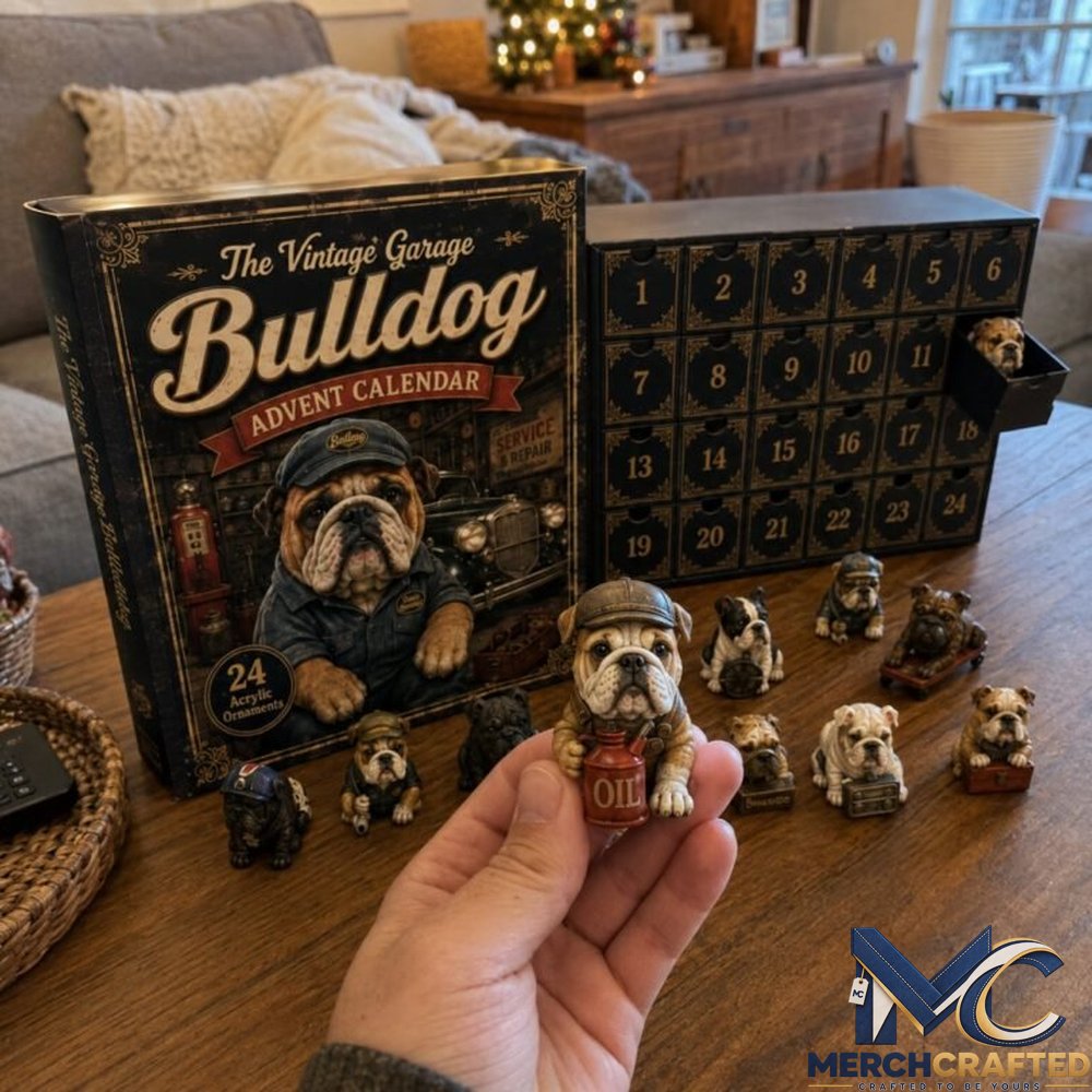 Vintage Garage Bulldog Advent Calendar 2026