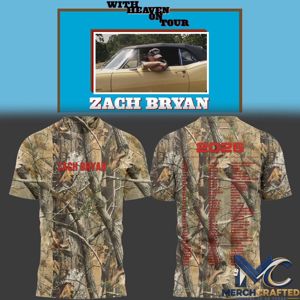 Zach Bryan New England Patriots Concert T-Shirt With Heaven On Tour 2026