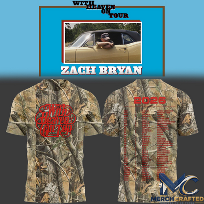 Zach Bryan New England Patriots Concert T-Shirt With Heaven On Tour 2026