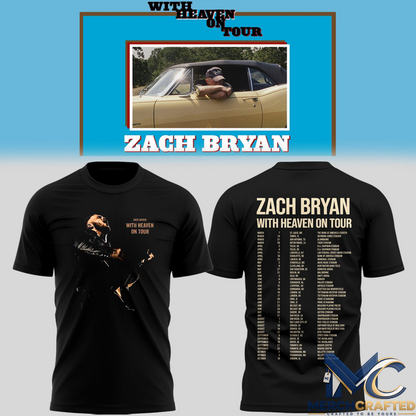 Zach Bryan New England Patriots Concert T-Shirt With Heaven On Tour 2026