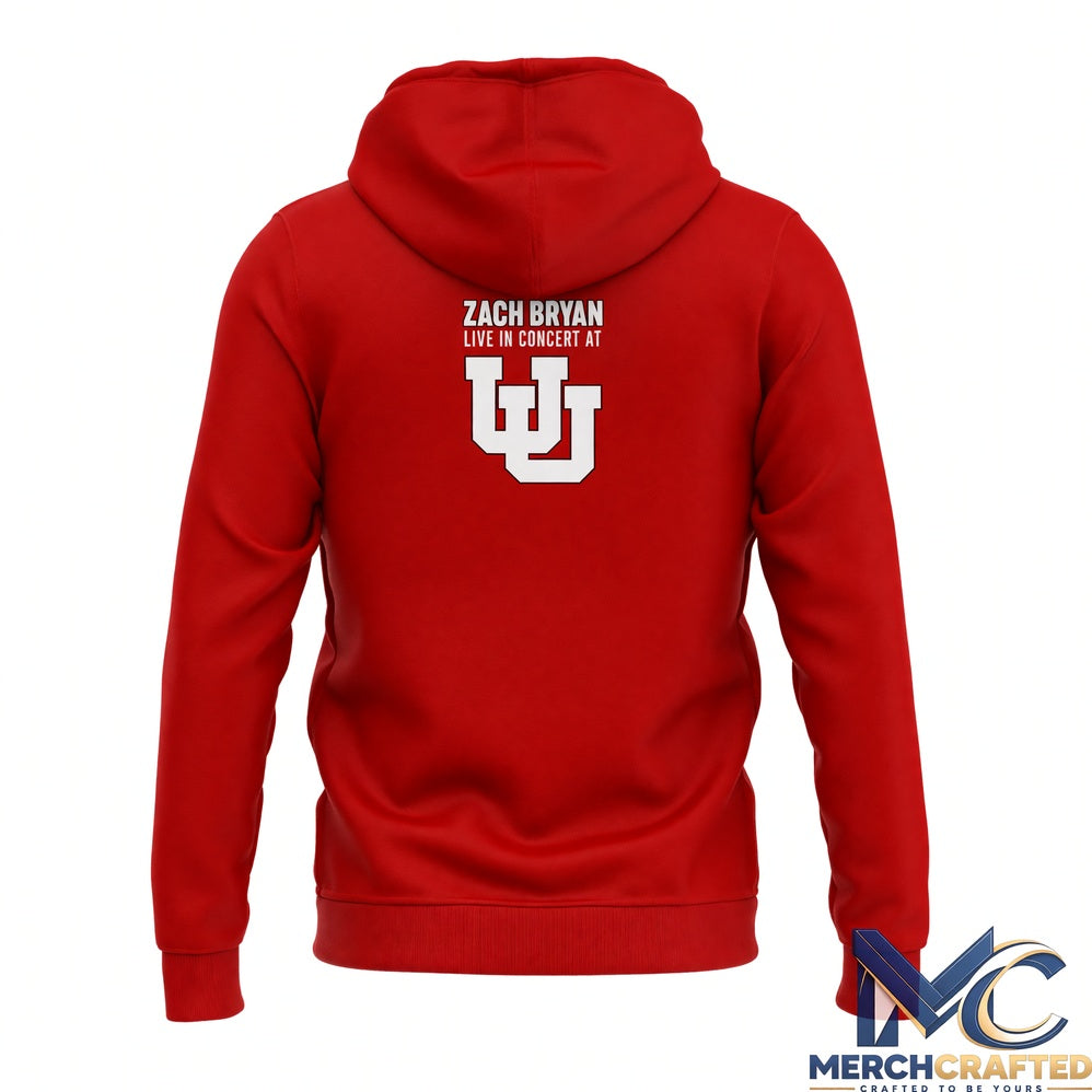 Zach Bryan x Utah Utes Football With Heaven On Tour Red 2026 Hoodie