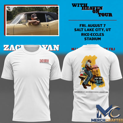Zach Bryan x Utah Utes Football With Heaven On Tour White 2026 Shirt