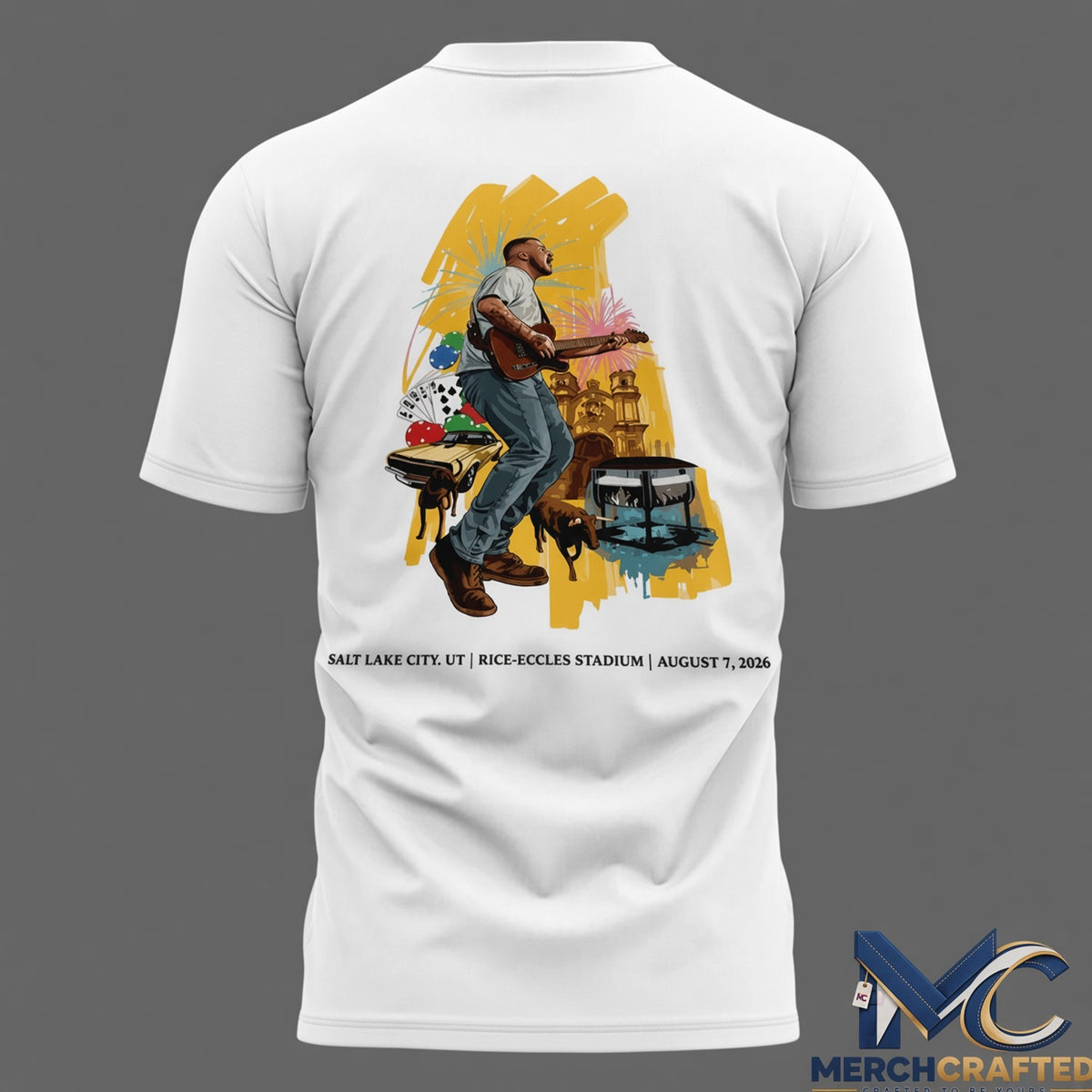 Zach Bryan x Utah Utes Football With Heaven On Tour White 2026 Shirt