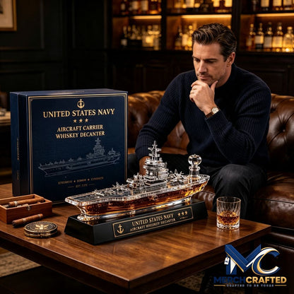 Aircraft Carrier U S Navy Inspired Collector Barware Whiskey Bottle - Merch Crafted