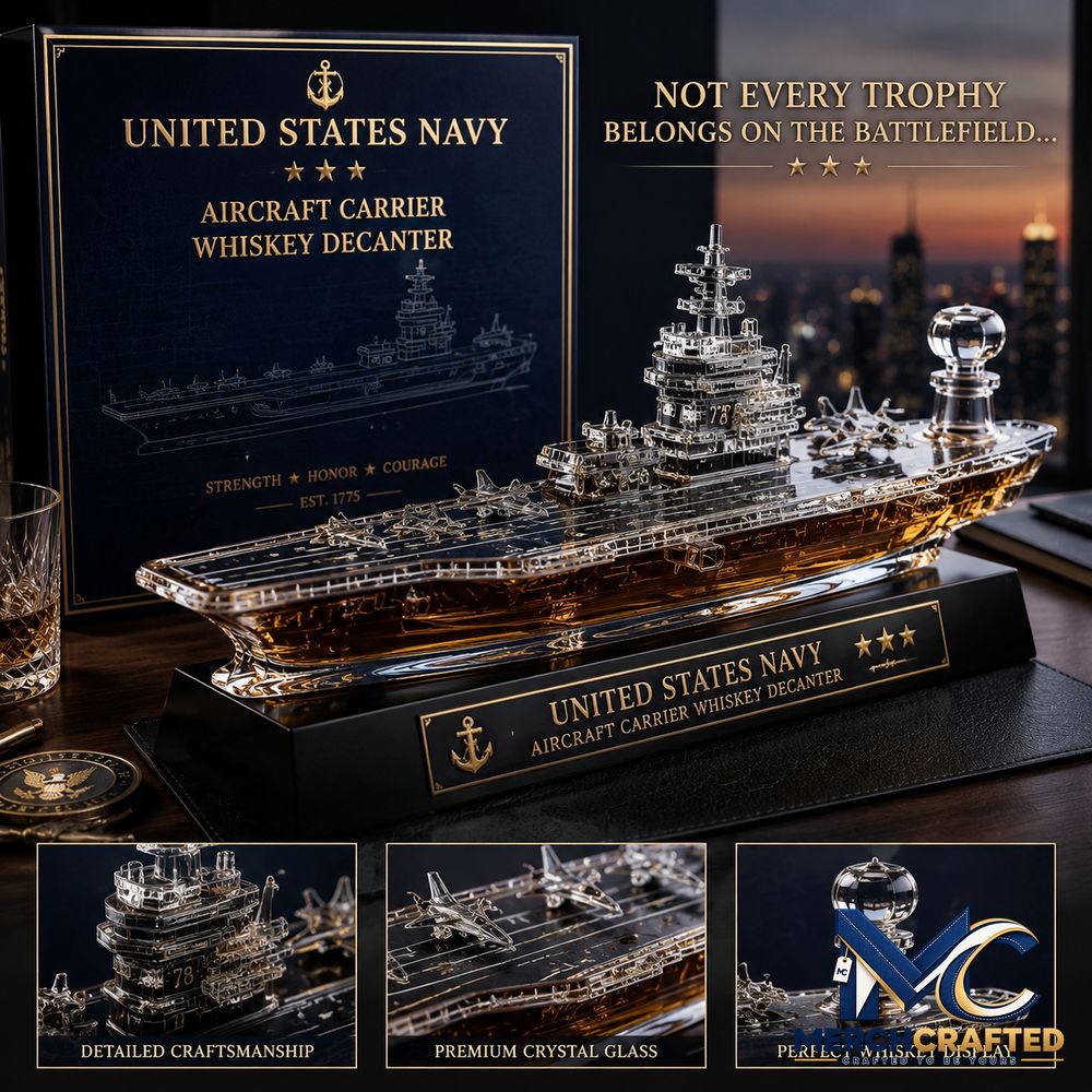 Aircraft Carrier U S Navy Inspired Collector Barware Whiskey Bottle - Merch Crafted