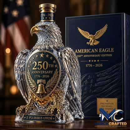 American Eagle 250th Anniversary Commemorative Whiskey Bottle - Merch Crafted