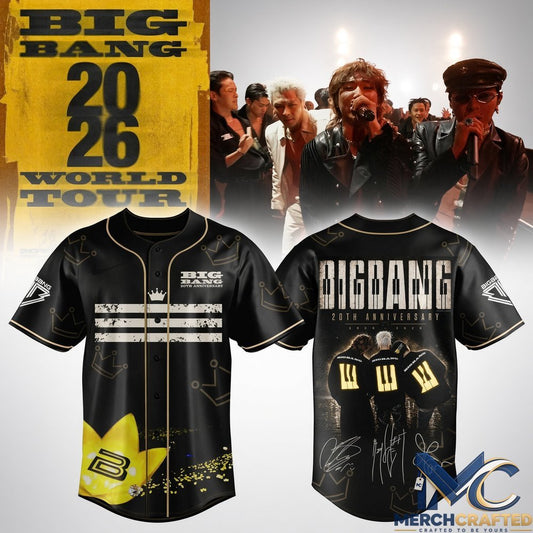 BIGBANG 20th Anniversary World Tour 2026 Baseball Jersey - Merch Crafted