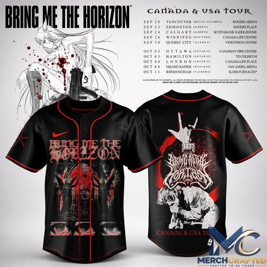 Bring Me The Horizon Canada USA Tour Baseball Jersey - Merch Crafted