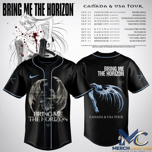 Bring Me The Horizon Canada USA Tour Baseball Jersey - Merch Crafted