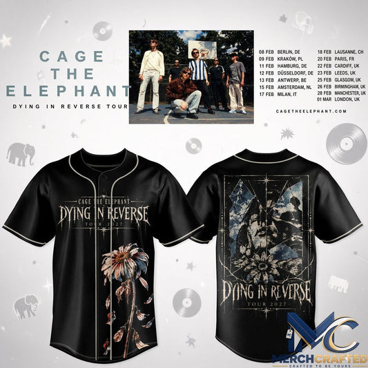 Cage The Elephant Dying In Reverse Tour 2027 Baseball Jersey - Merch Crafted