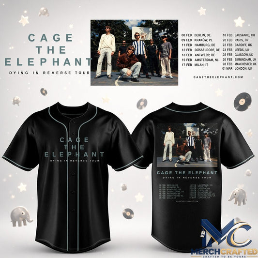 Cage The Elephant Dying In Reverse Tour 2027 Baseball Jersey - Merch Crafted