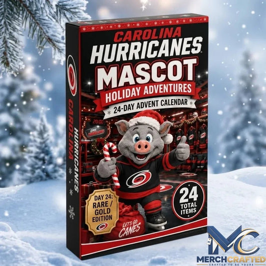 Carolina Hurricanes Mascot Advent Calendar 24 Day Hockey Christmas Countdown Collectible Gift for Fans - Merch Crafted