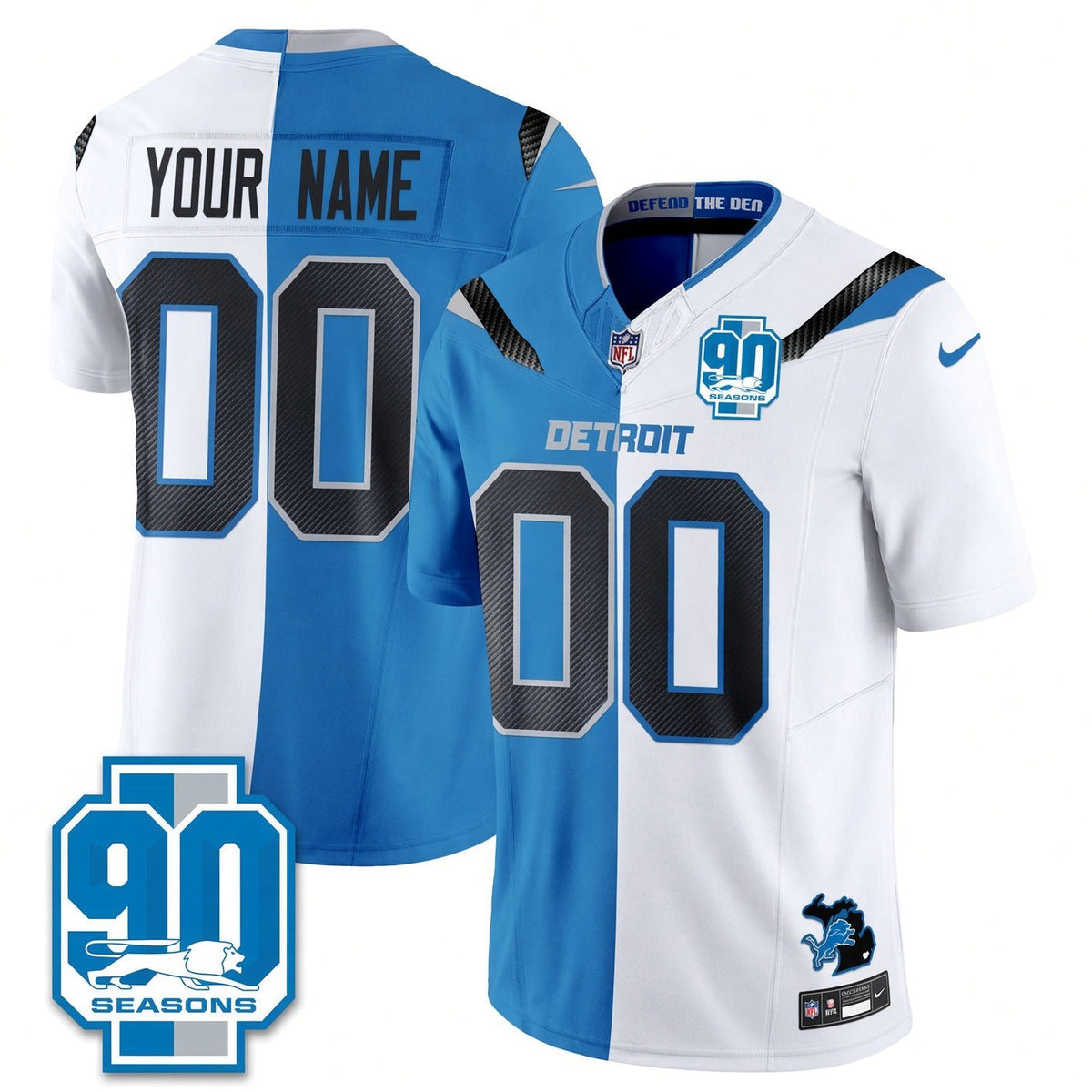 Detroit Lions Rivalries Split Custom Football Jersey - Merch Crafted