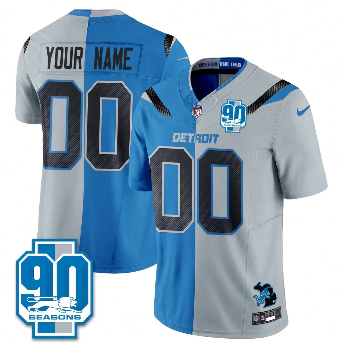 Detroit Lions Rivalries Split Custom Football Jersey - Merch Crafted