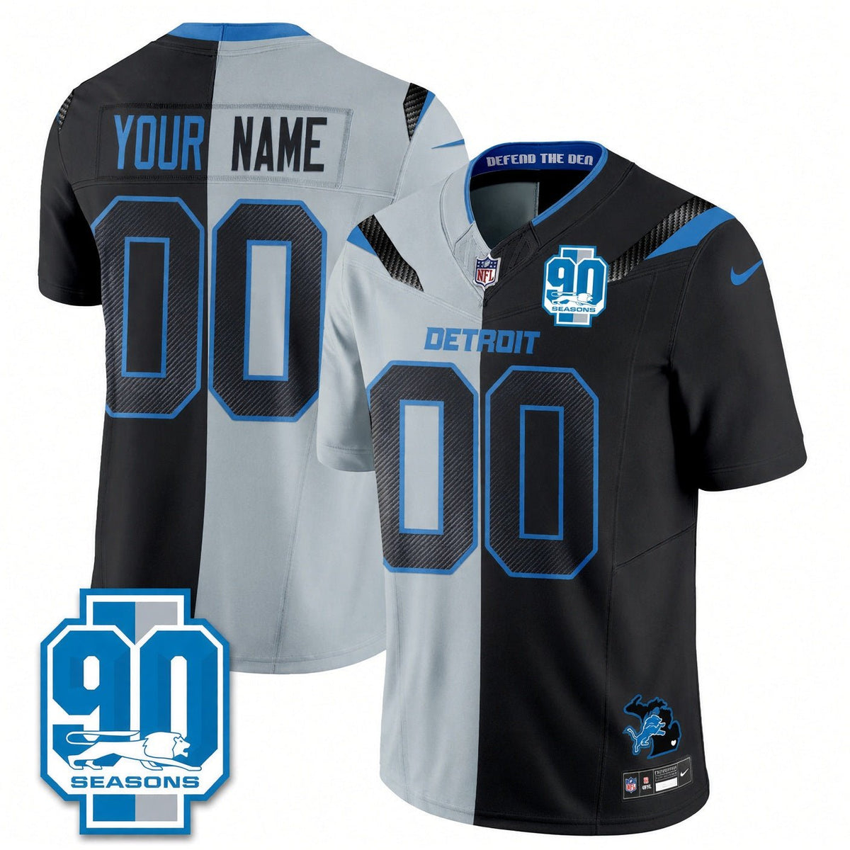 Detroit Lions Rivalries Split Custom Football Jersey - Merch Crafted