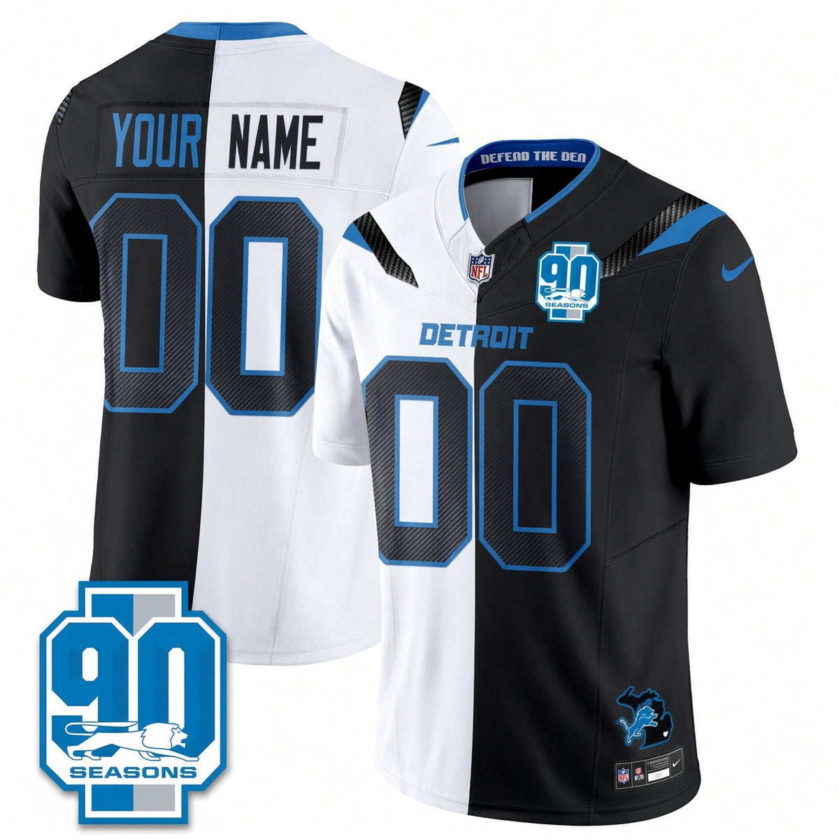 Detroit Lions Rivalries Split Custom Football Jersey - Merch Crafted