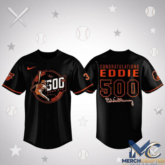 Eddie Murray Baltimore Orioles 500 Home Run Baseball Jersey - Merch Crafted