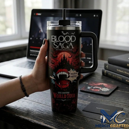 ENHYPEN Blood Saga World Tour 2026 Kpop Concert Merch Tumbler with Handle - Merch Crafted