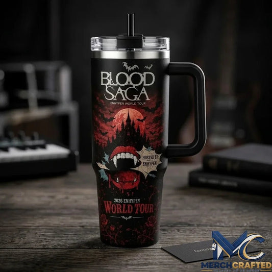 ENHYPEN Blood Saga World Tour 2026 Kpop Concert Merch Tumbler with Handle - Merch Crafted