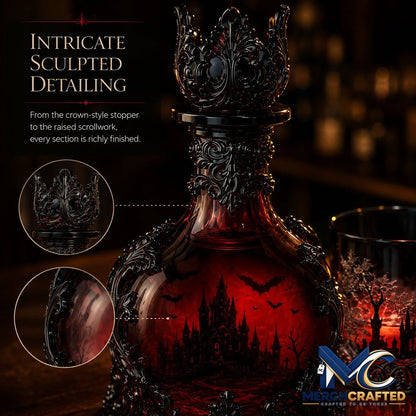 Gothic Vampire Castle Tumbler Gothic Whiskey Bottle - Merch Crafted