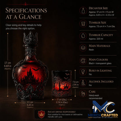 Gothic Vampire Castle Tumbler Gothic Whiskey Bottle - Merch Crafted