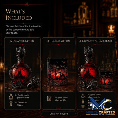 Gothic Vampire Castle Tumbler Gothic Whiskey Bottle - Merch Crafted