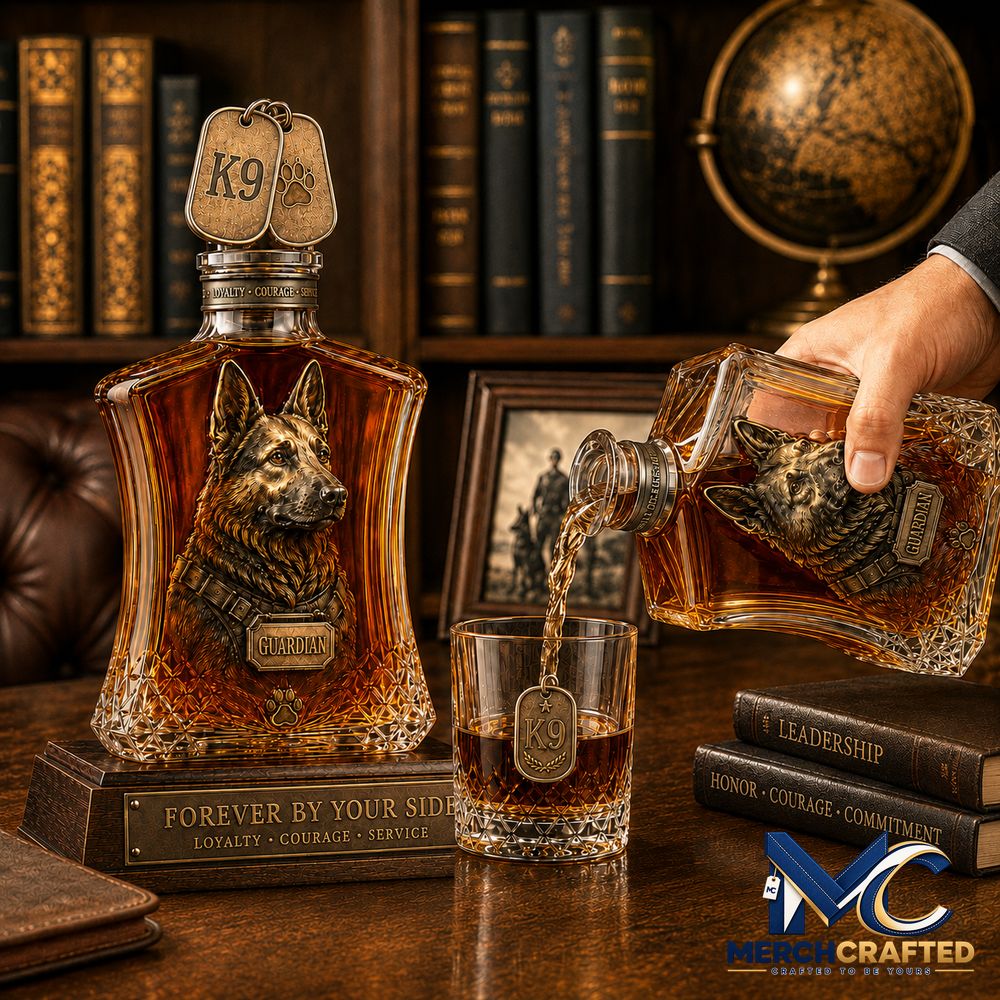 Guardian K9 Service Legacy Set Whiskey Bottle - Merch Crafted