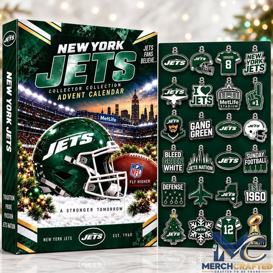 New York Jets NFL Advent Calendar 2026 24 Day Football Collectible Christmas Countdown Gift for Jets Fans - Merch Crafted