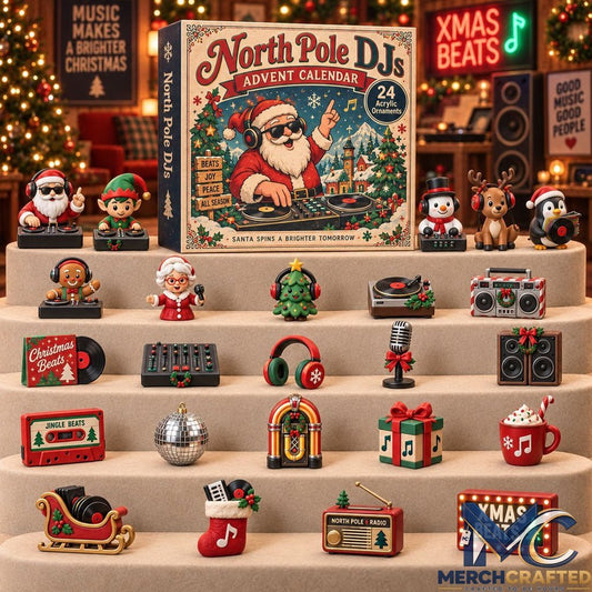 North Pole DJs 2026 - 24-Day Festive Countdown Advent Calendar - Merch Crafted