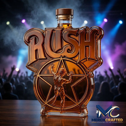 RUSH Fifty Something Reunion Tour Commemorative Whiskey Bottle - Merch Crafted
