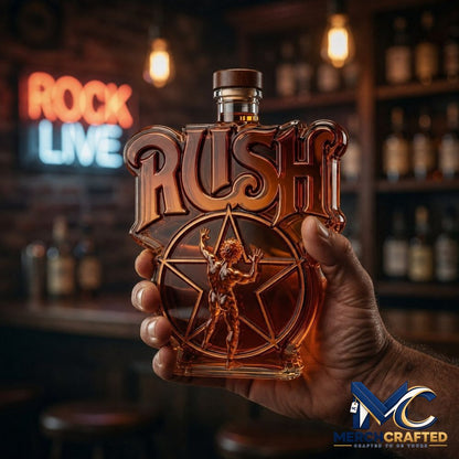 RUSH Fifty Something Reunion Tour Commemorative Whiskey Bottle - Merch Crafted