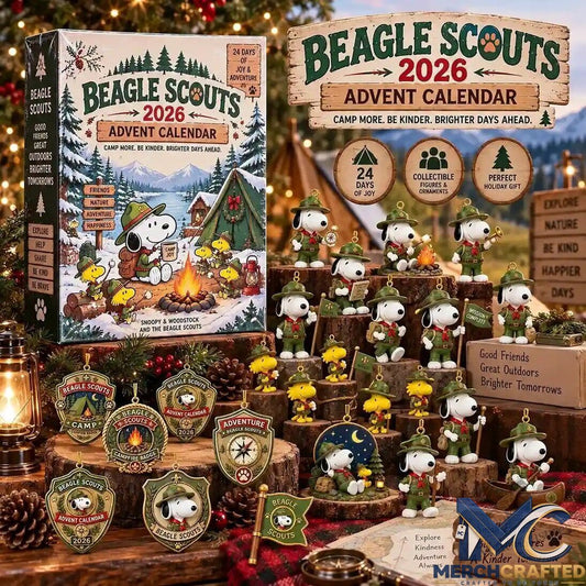 Snoopy Beagle Scout 2026 Advent Calendar - Merch Crafted