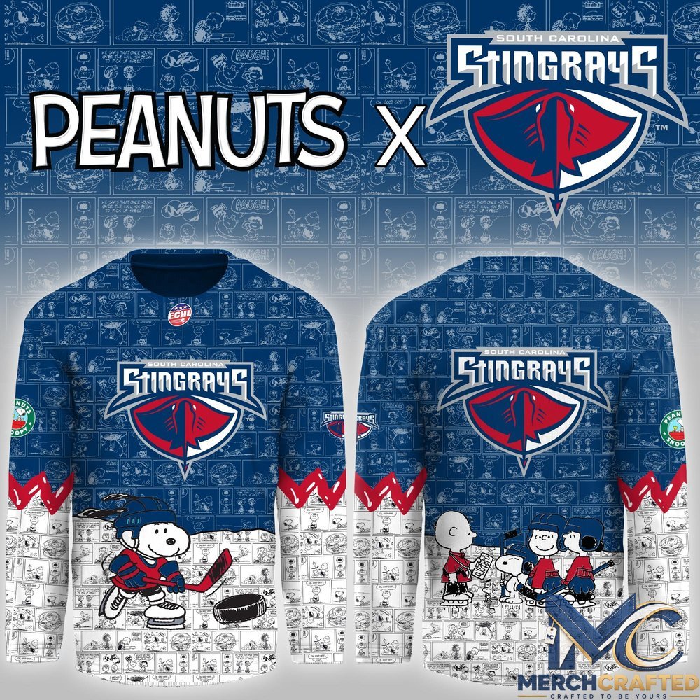 South Carolina Stingrays Peanuts Night Game Limited Hockey Jersey - Merch Crafted