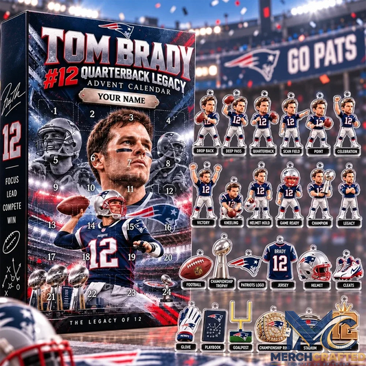 Tom Brady Patriots Advent Calendar Football Christmas Gift - Merch Crafted